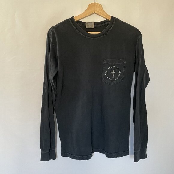 Comfort Colors black long sleeved top women's S Esther 4:14 for such a time - Picture 1 of 6